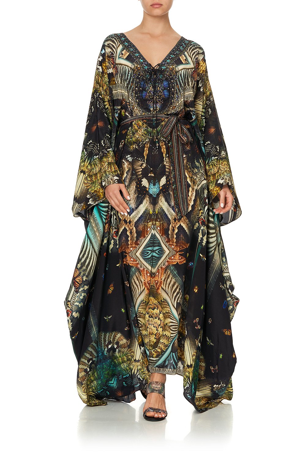 SPLIT HEM LACE UP KAFTAN PATCH ME UP