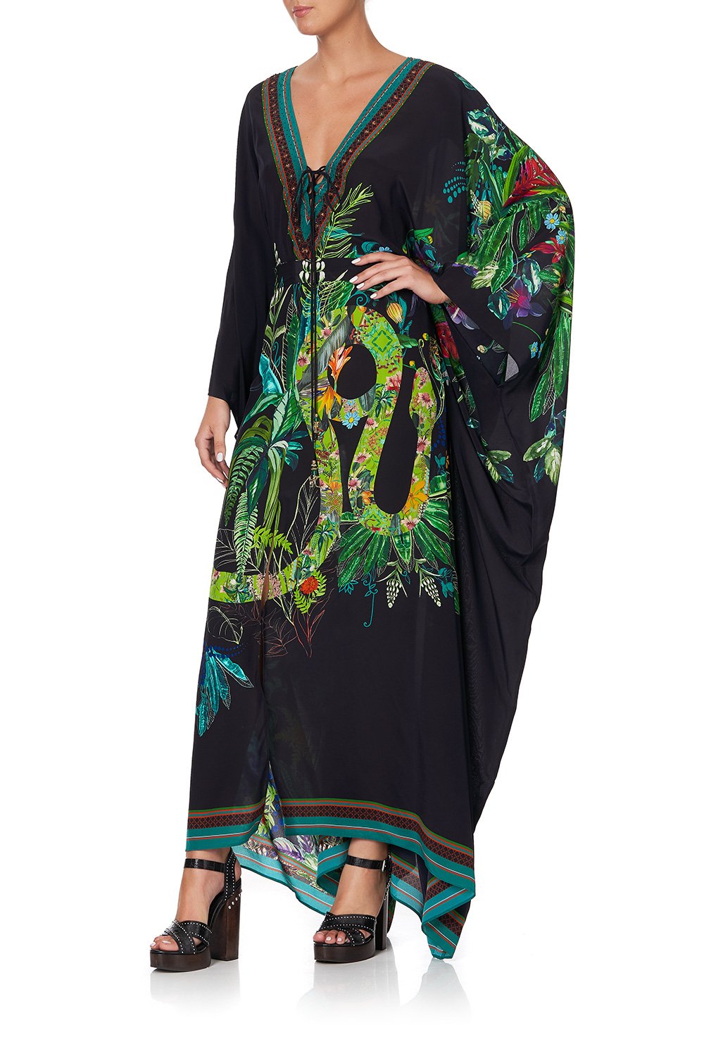 SPLIT HEM LACE UP KAFTAN PEACE LOVE AND HAIR
