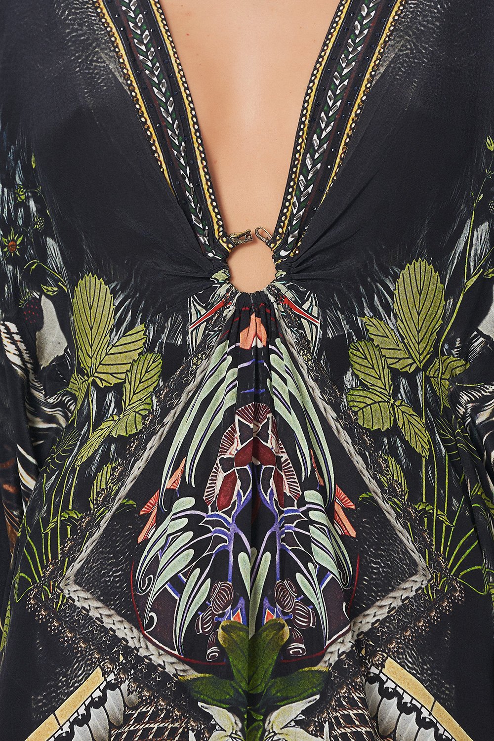 SPLIT SLEEVE KAFTAN WITH HARDWARE AZURE ALLURE