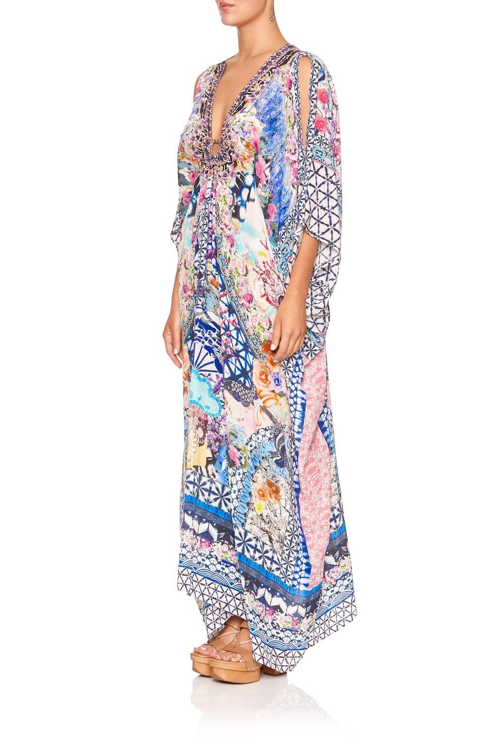 SPLIT SLEEVE KAFTAN WITH HARDWARE SHIBORI SHORES