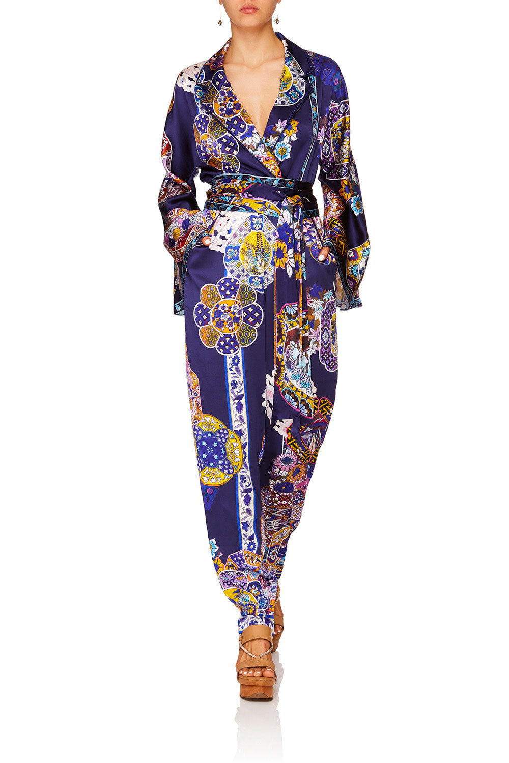 CAMILLA STAR GAZER KIMONO SLEEVE JUMPSUIT WPIPING