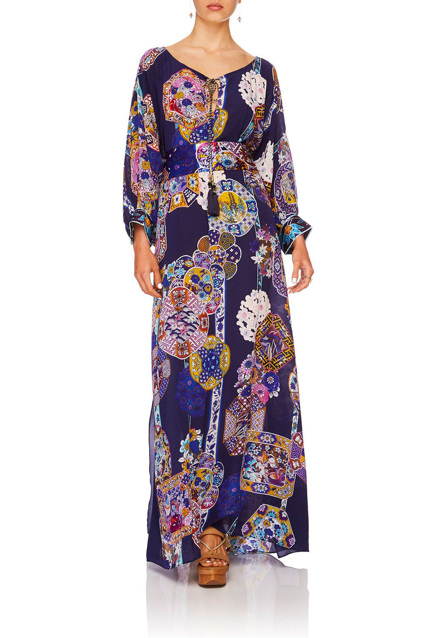 RAGLAN SLEEVE DRESS WITH CUFFS WONDERING WARATAH