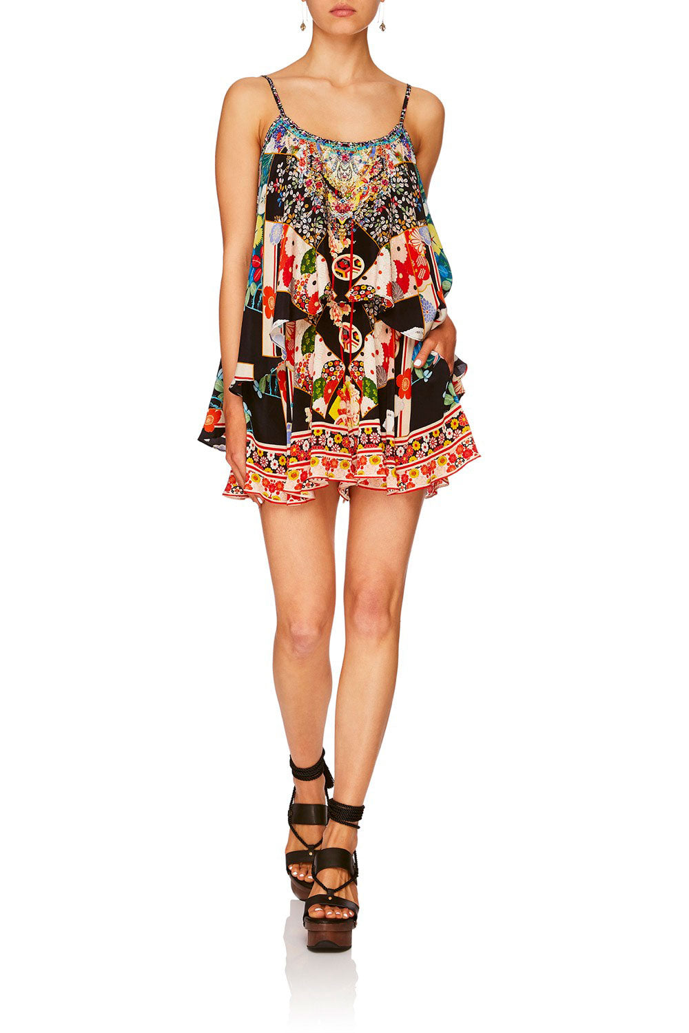 CAMILLA STAR GIRL FLARED PLAYSUIT WOVER LAYER