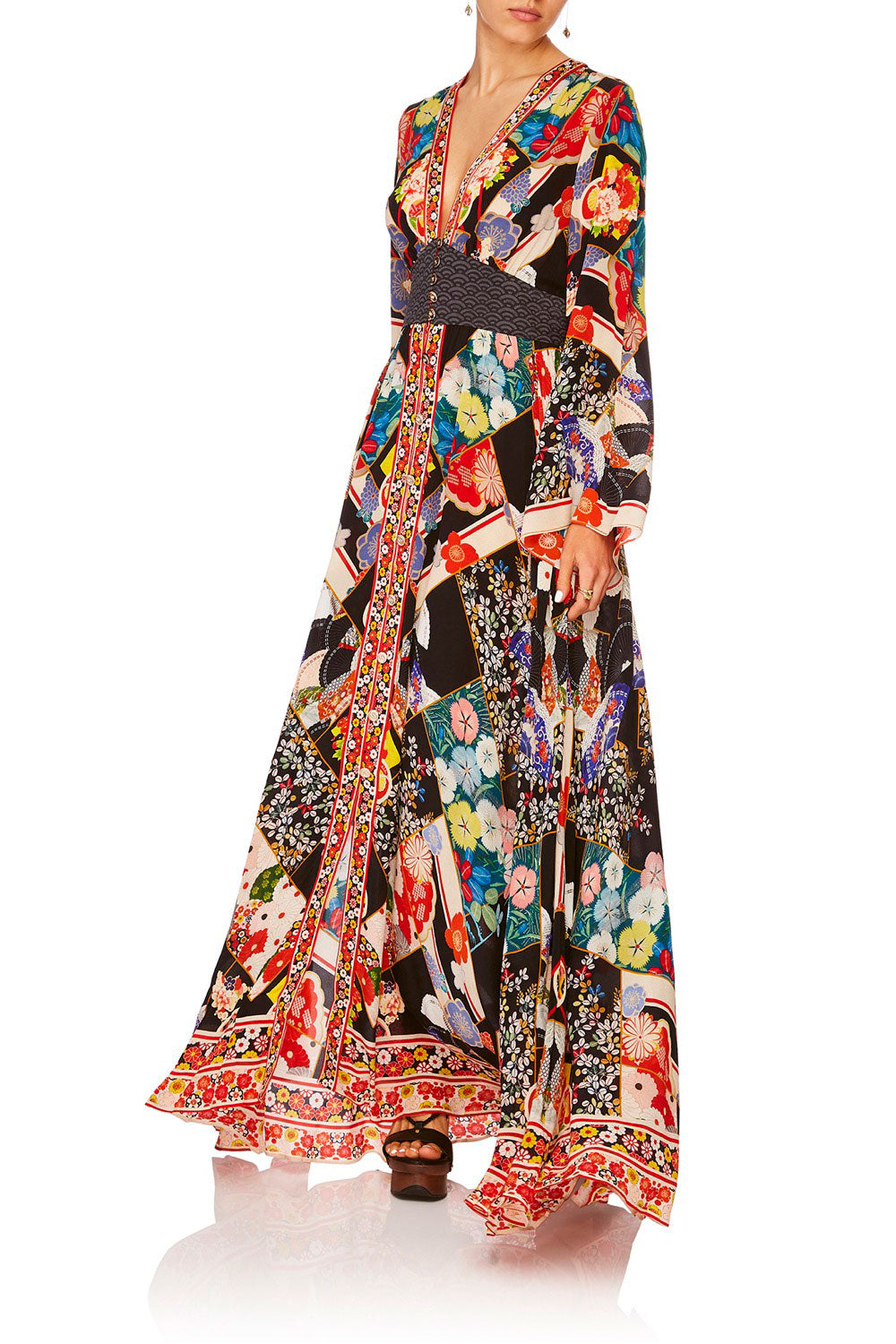 CAMILLA STAR GIRL KIMONO SLEEVE DRESS W SHIRRING DETAIL