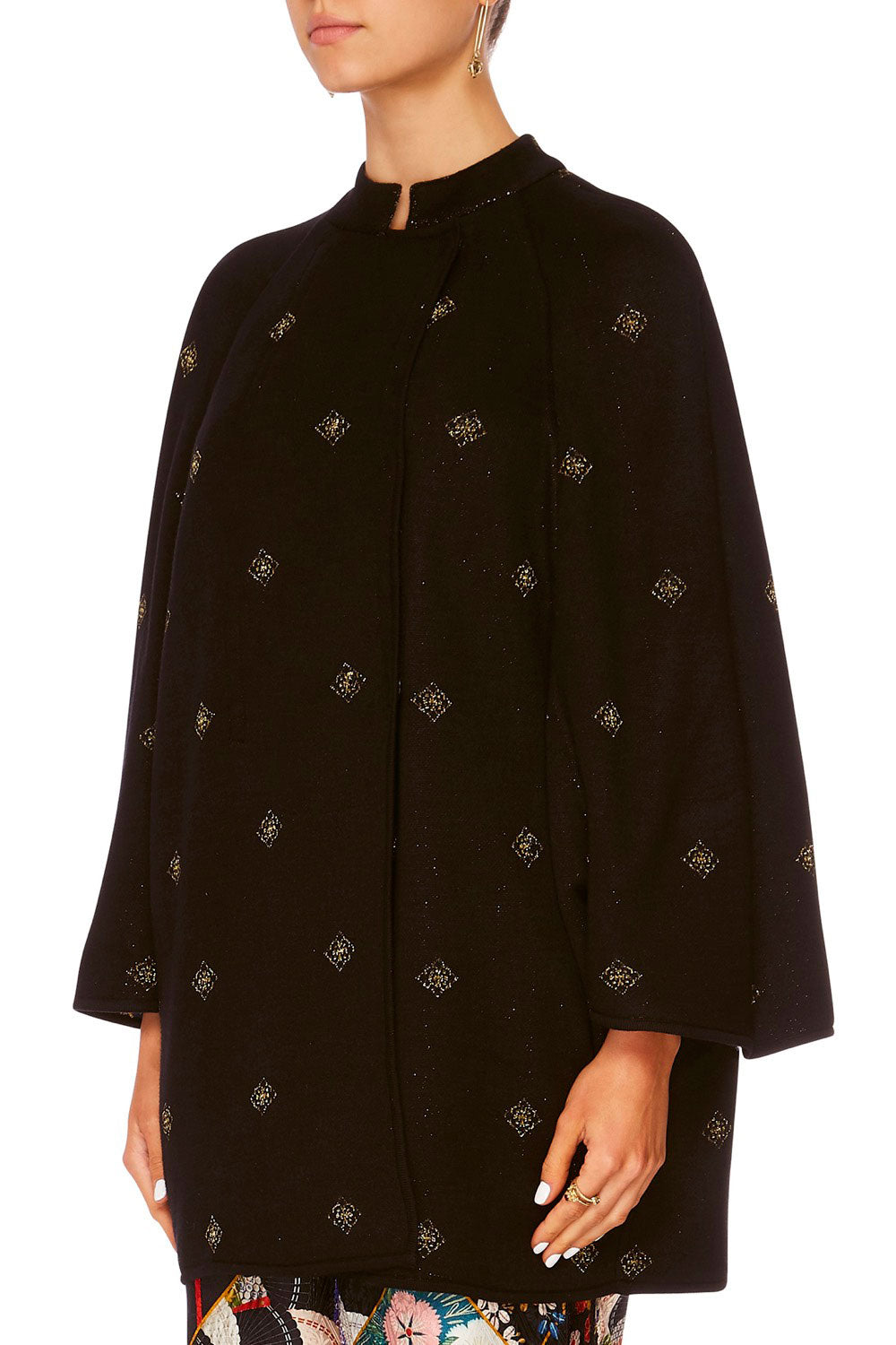 CAMILLA STAR GIRL REVERSIBLE KNIT COCOON COAT