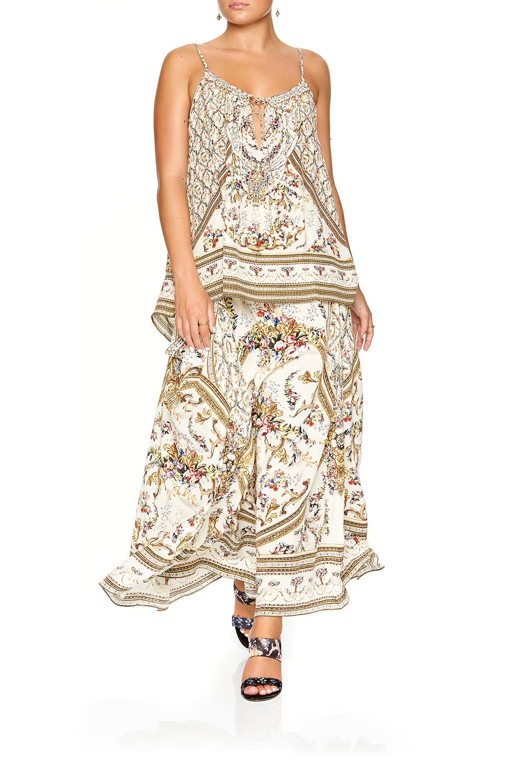 CAMILLA STRAP TOP WITH TIE FRONT DETAIL OLYMPE ODE