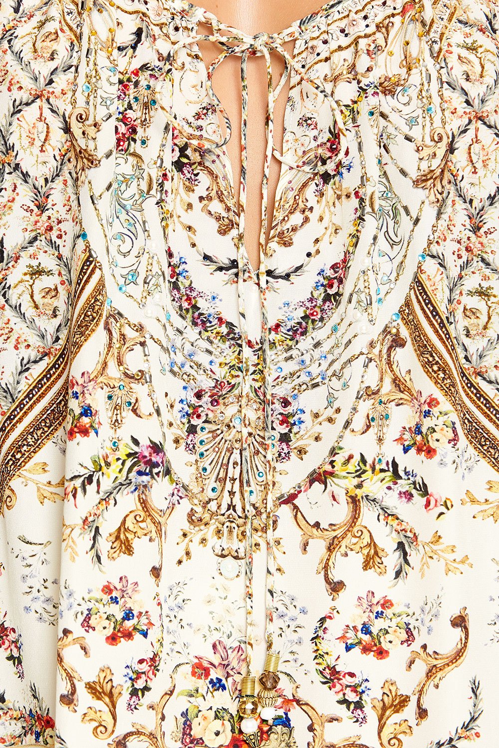 CAMILLA STRAP TOP WITH TIE FRONT DETAIL OLYMPE ODE