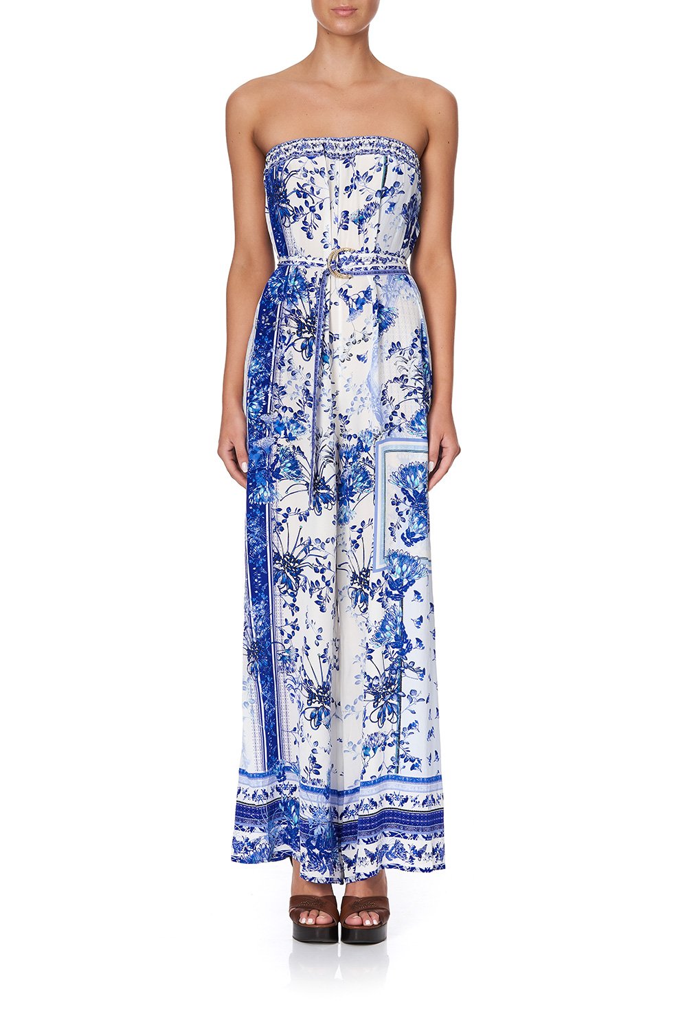 STRAPLESS JUMPSUIT WITH D RING BELT CARDS FROM THE COAST