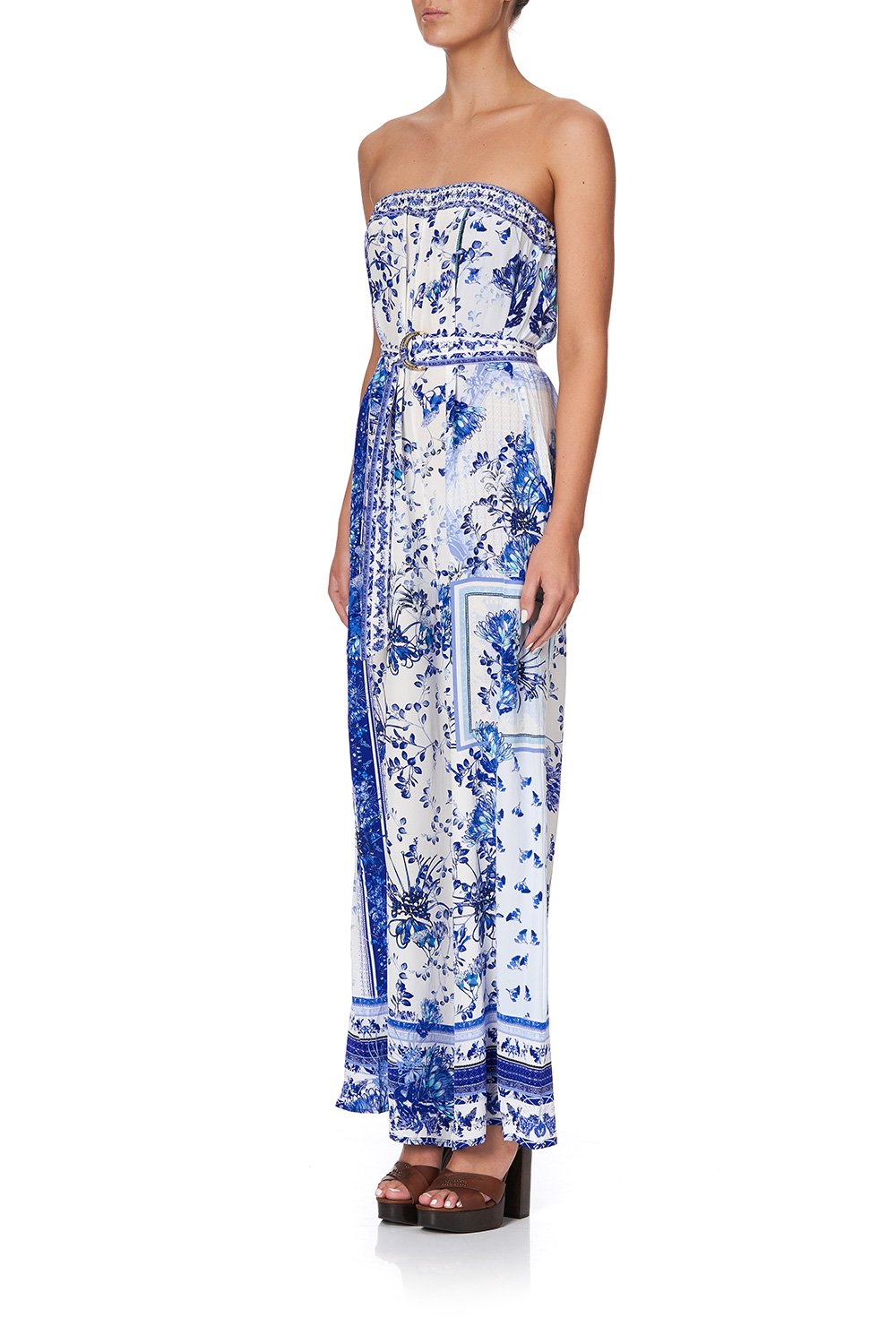 STRAPLESS JUMPSUIT WITH D RING BELT CARDS FROM THE COAST