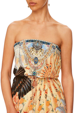 CAMILLA FOR THE FANS STRAPLESS PLAYSUIT W WRAP TIE