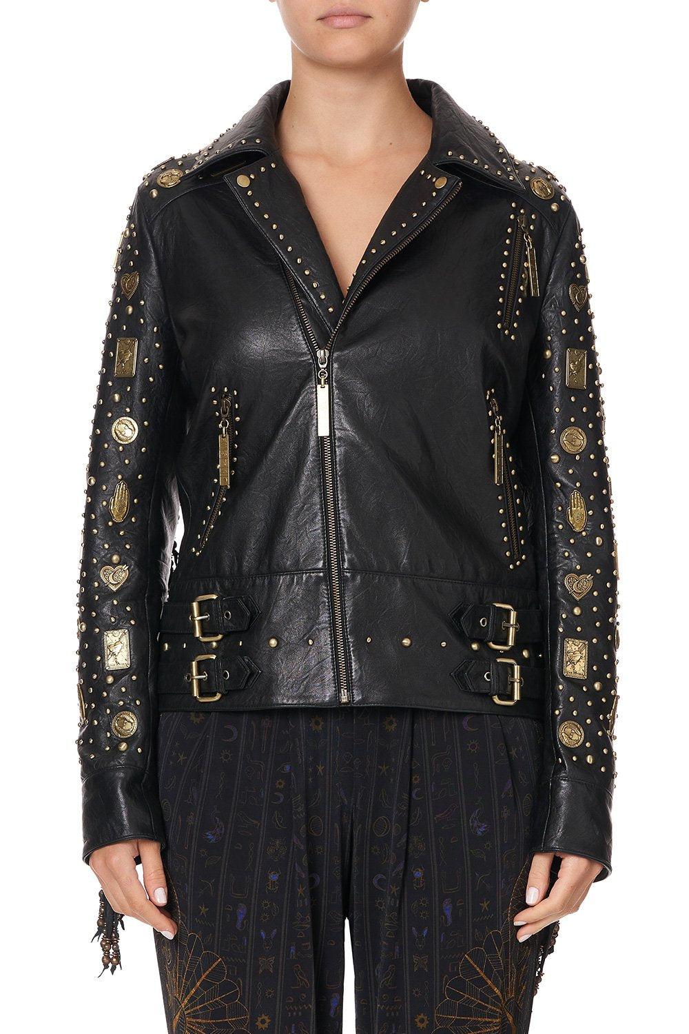 STUDDED BIKER JACKET COBRA KING