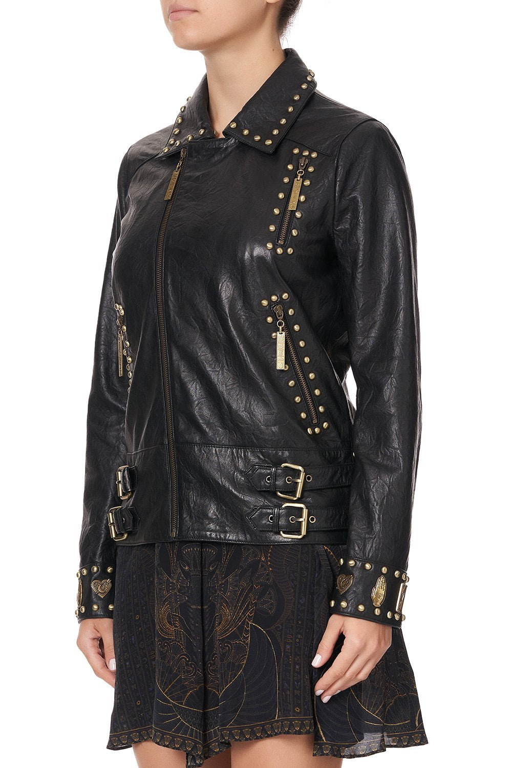 STUDDED BIKER JACKET COBRA KING