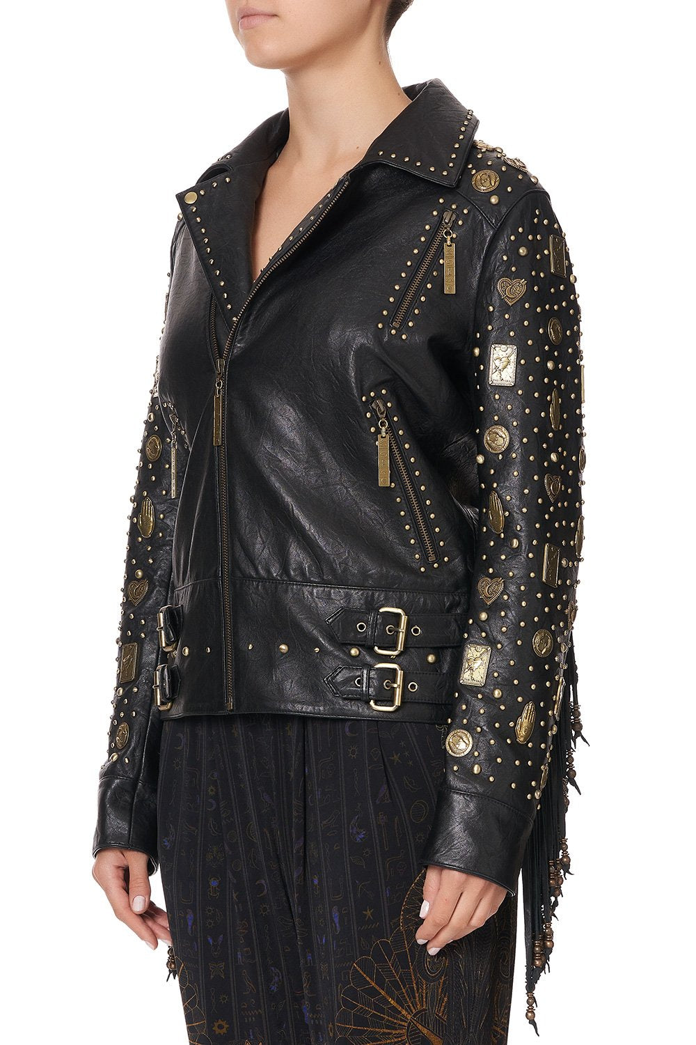 STUDDED BIKER JACKET COBRA KING