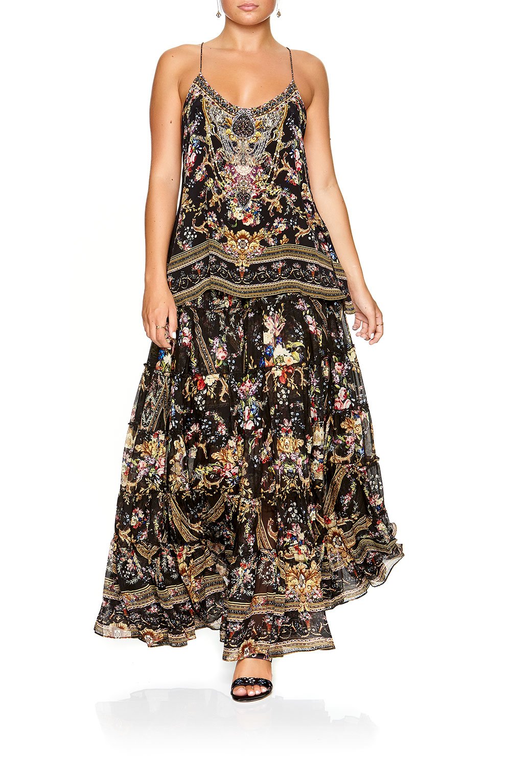 CAMILLA T-BACK SHOESTRING TOP FRIEND IN FLORA