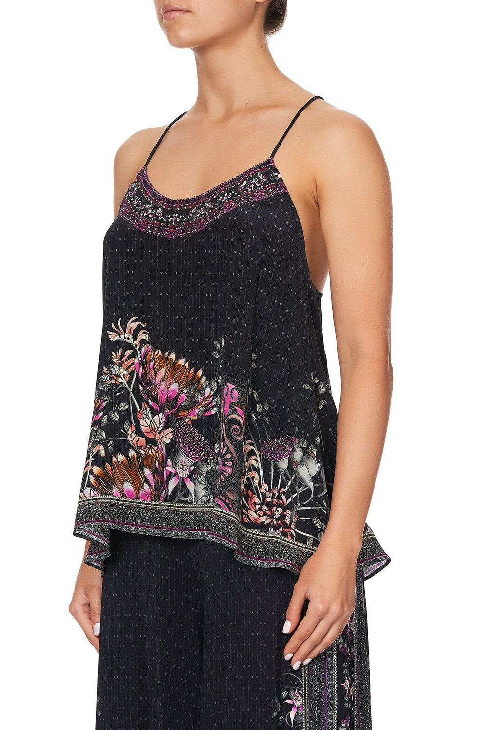 T BACK SHOESTRING TOP RESTLESS NIGHTS