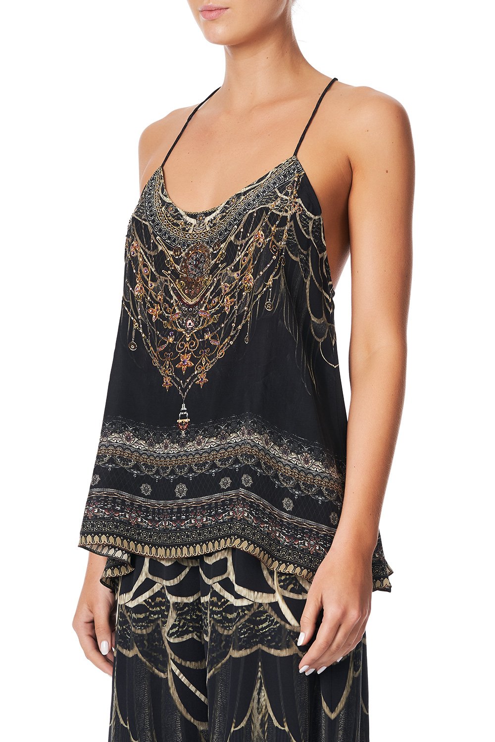 T BACK SHOESTRING TOP UNDER A FULL MOON