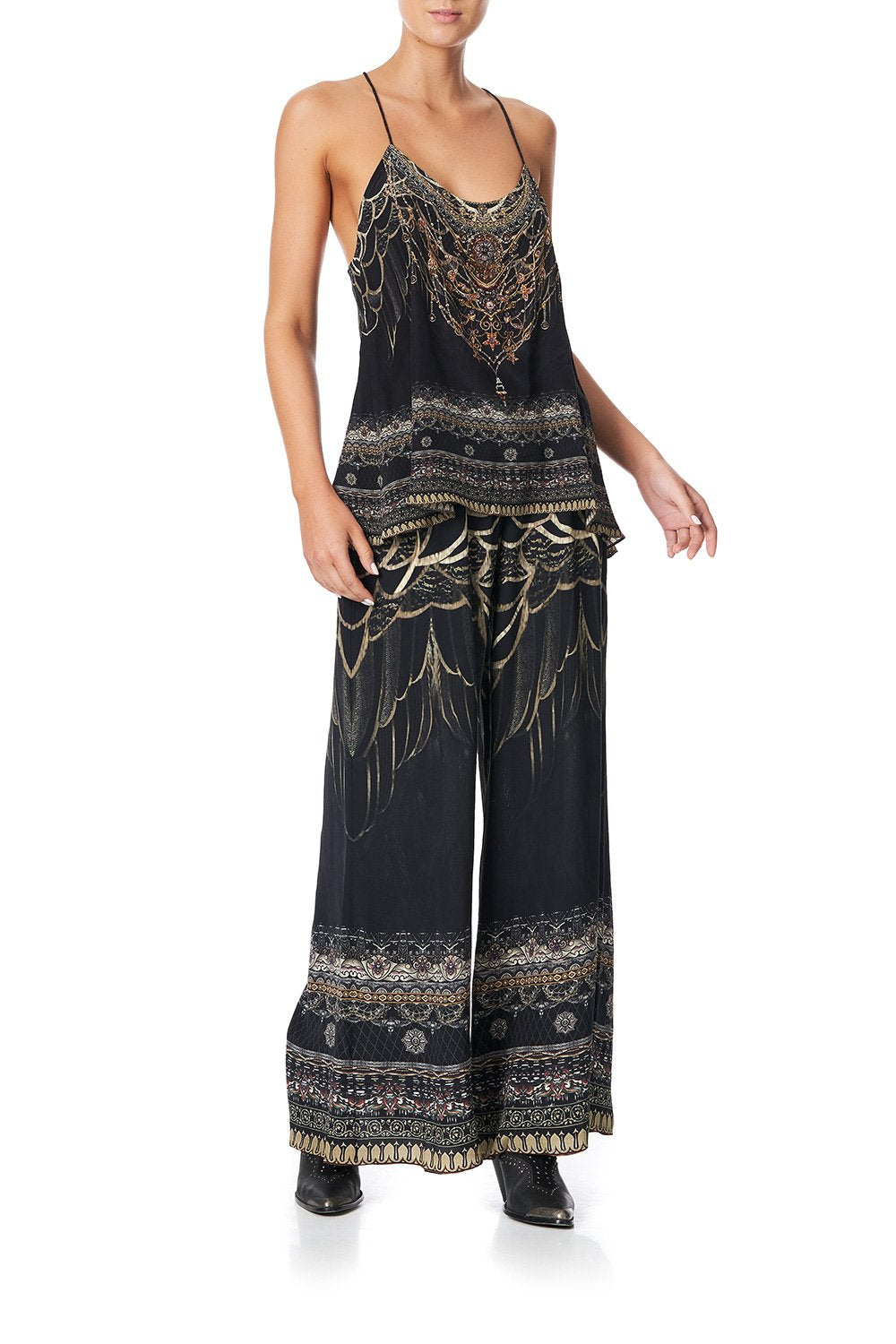 T BACK SHOESTRING TOP UNDER A FULL MOON