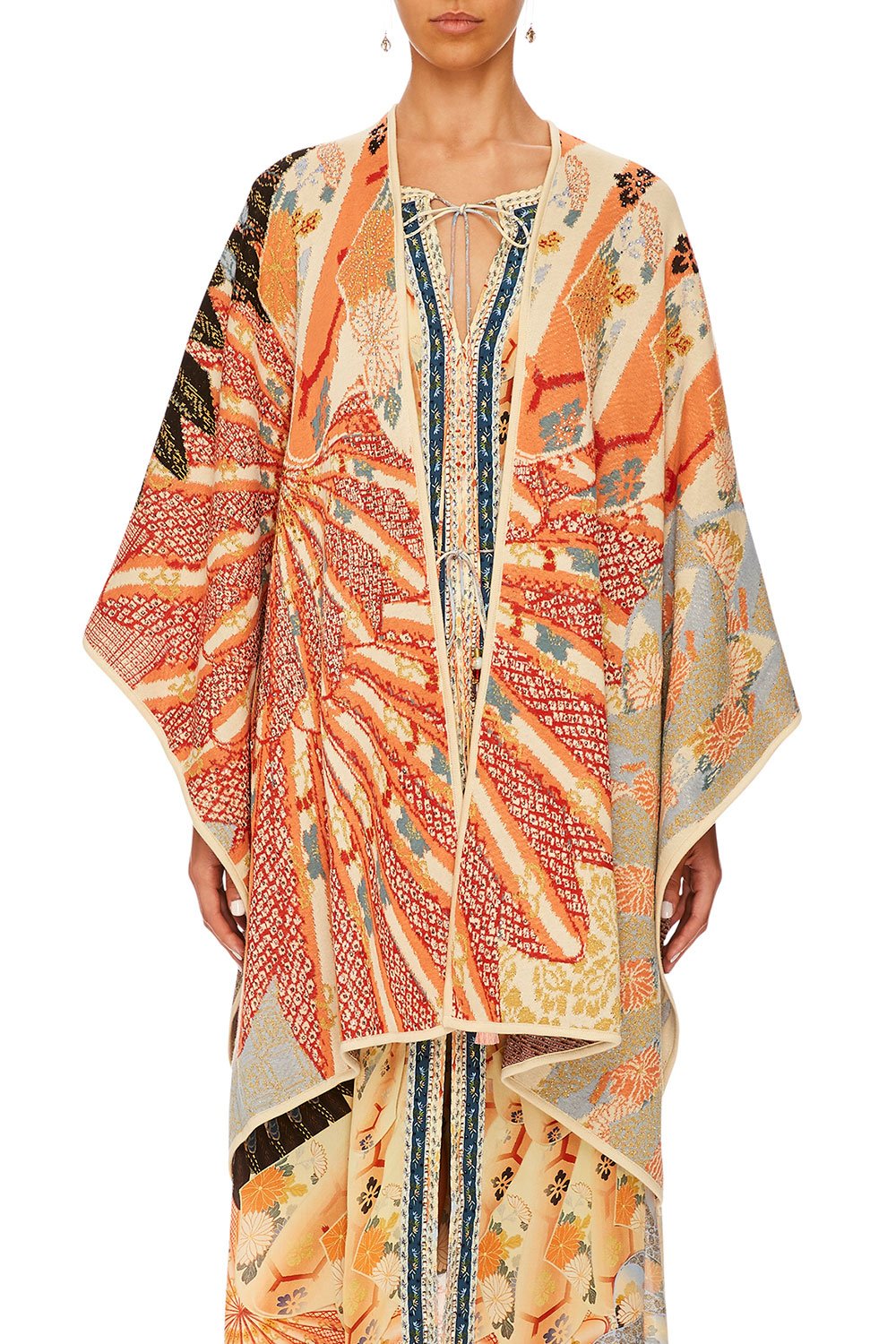 CAMILLA FOR THE FANS THROW OVER PONCHO