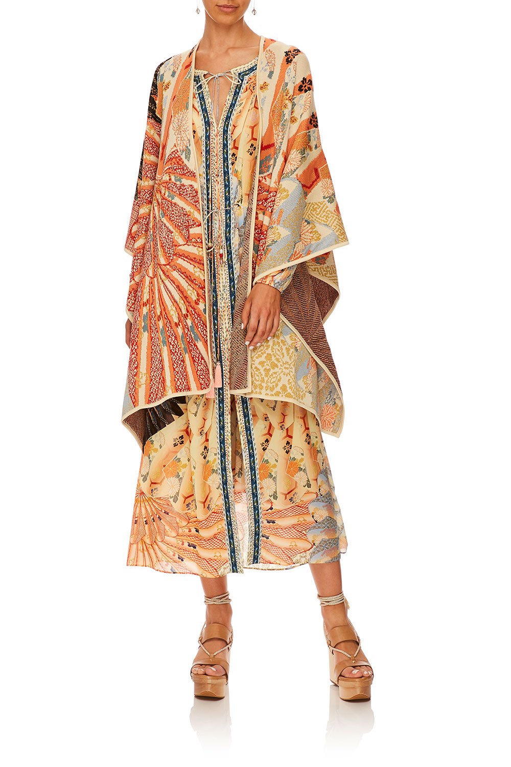 CAMILLA FOR THE FANS THROW OVER PONCHO