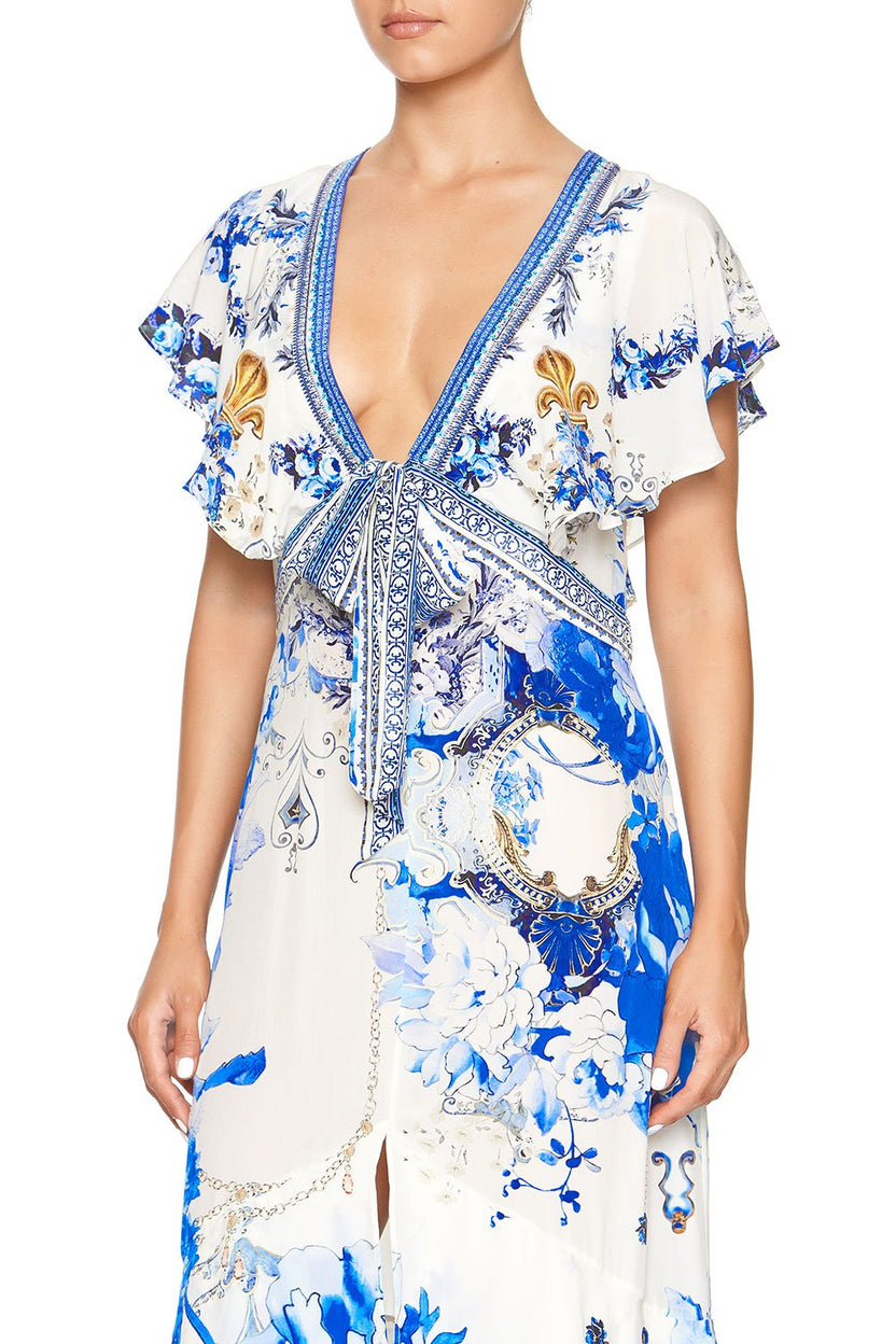 TIE FRONT MAXI WITH CF SPLIT LA BELLE main image 1