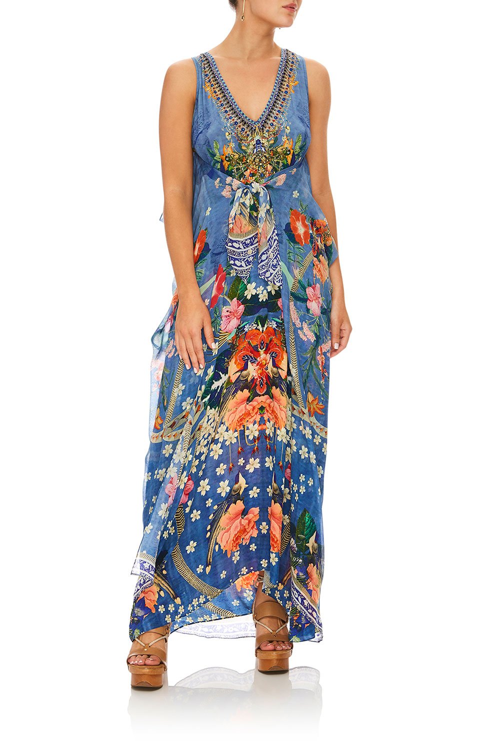 CAMILLA FARAWAY FLORALS TIE FRONT MULTI WEAR DRESS