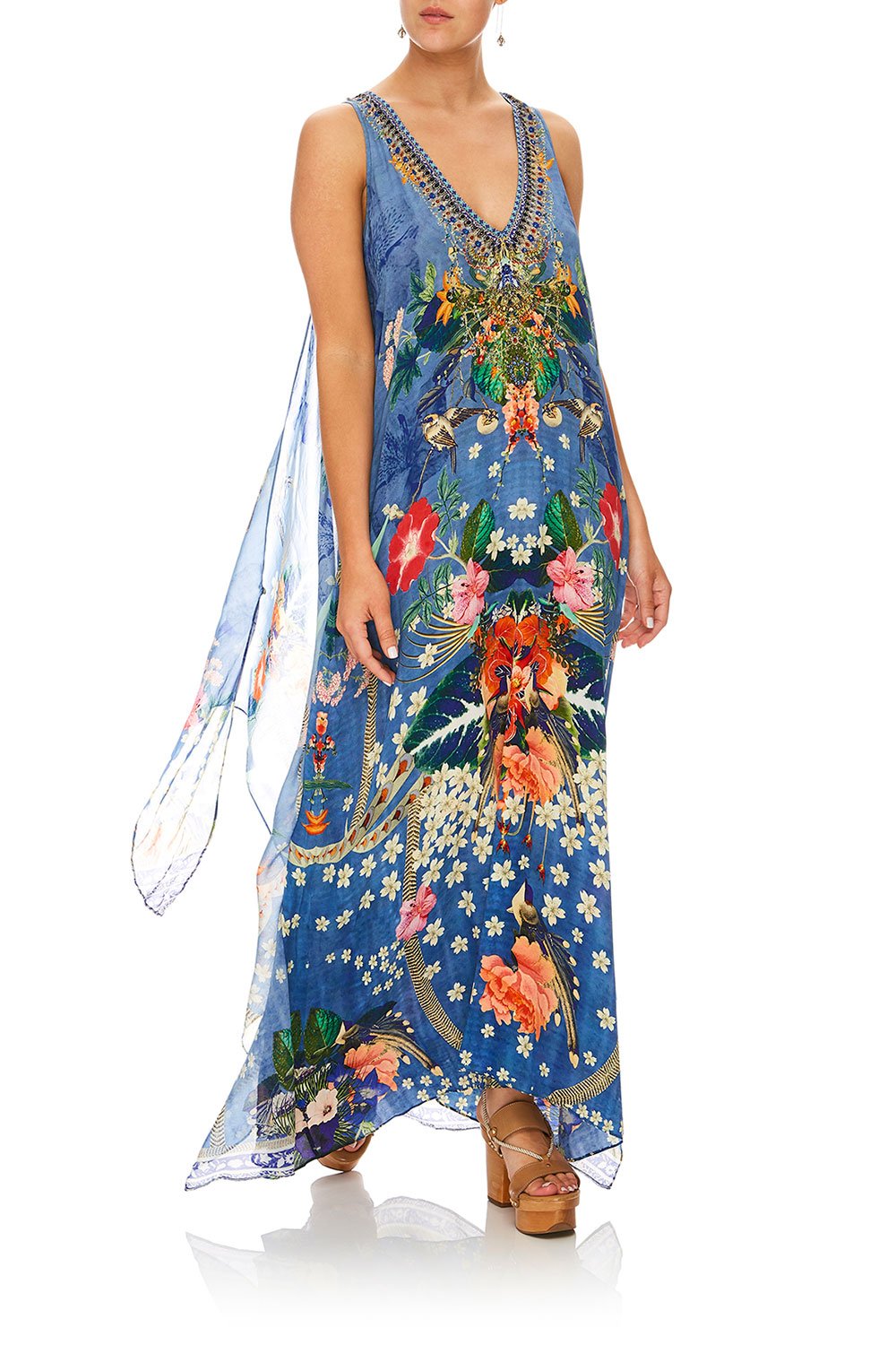 CAMILLA FARAWAY FLORALS TIE FRONT MULTI WEAR DRESS