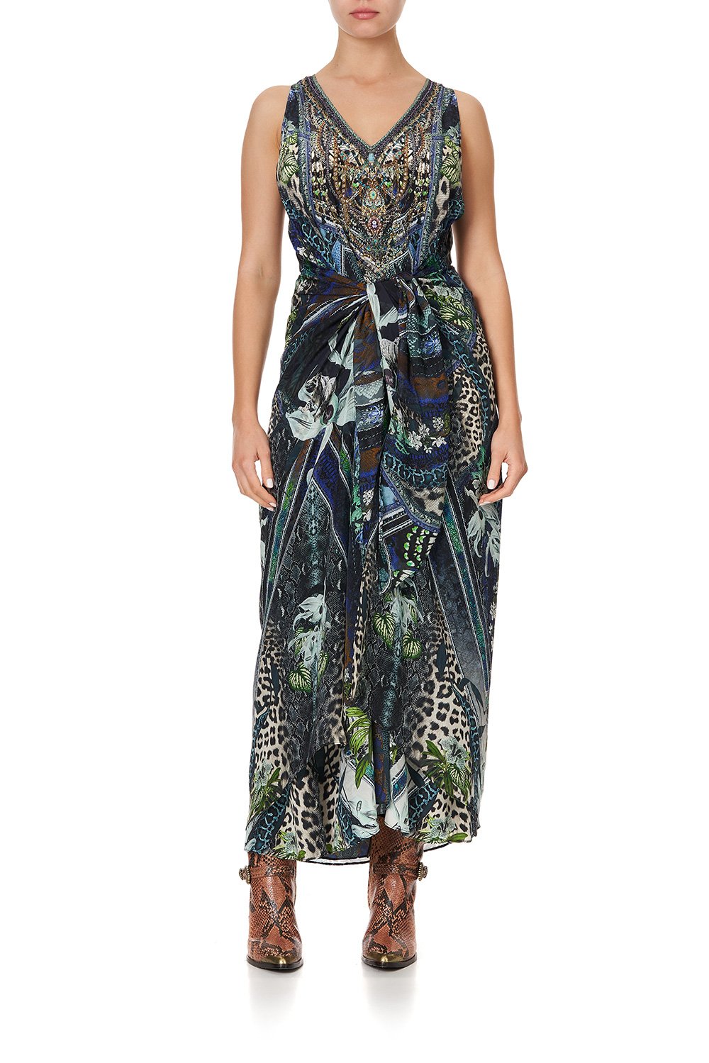 TIE FRONT MULTIWEAR DRESS KOMODO QUEEN