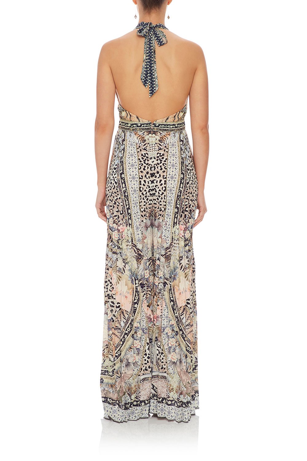 CAMILLA TIE NECK HALTER JUMPSUIT MOTO MAIKO