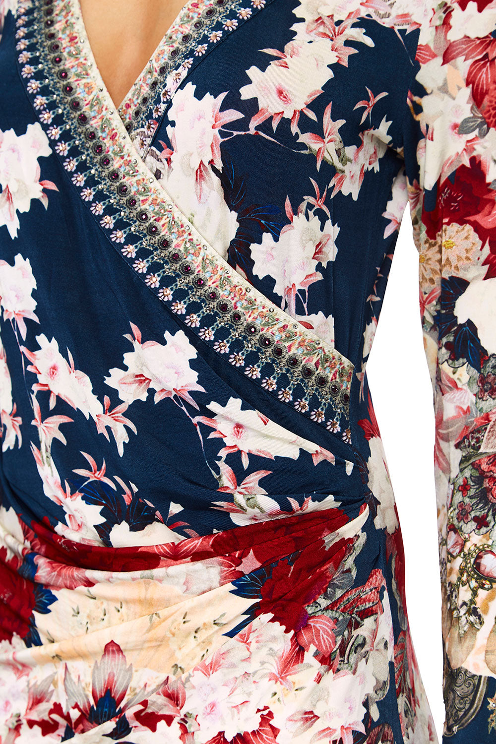 CAMILLA TWIN SHADOW WRAP DRESS W TIE