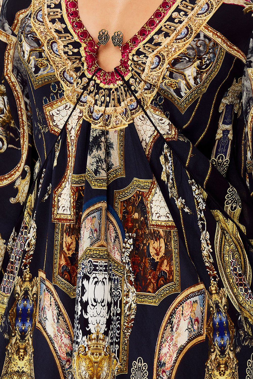 CAMILLA U-RING DRESS WITH KIMONO SLEEVE MIDNIGHT MEETING