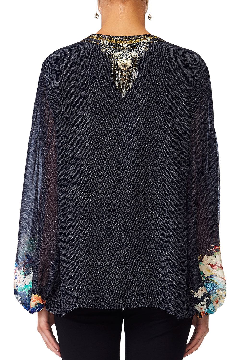 CAMILLA UP ALL NIGHT PEASANT BLOUSE W FRONT LACING