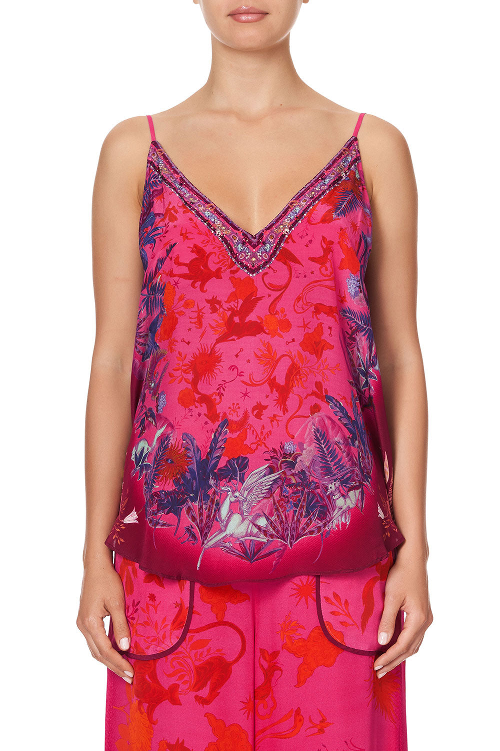 V NECK CAMI TROPIC OF NEON