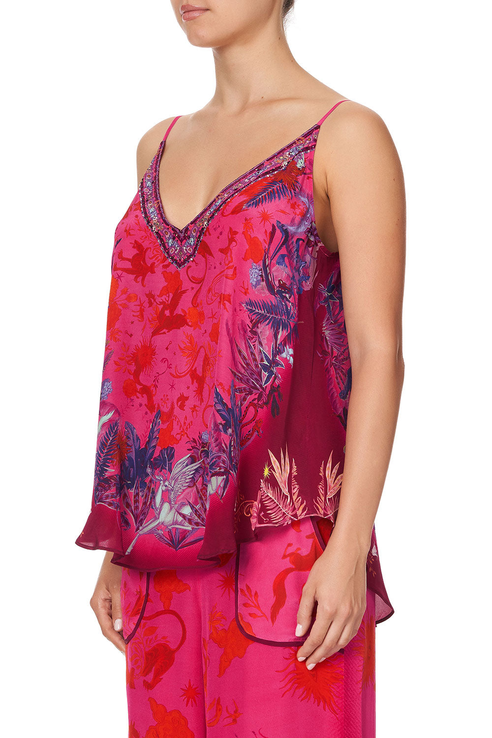 V NECK CAMI TROPIC OF NEON