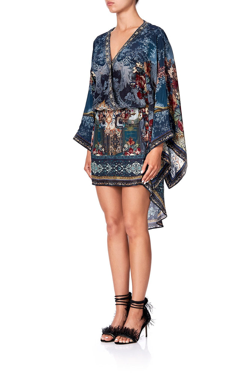 VNECK KIMONO DRESS WITH TIE HOTEL BOHEME CAMILLA