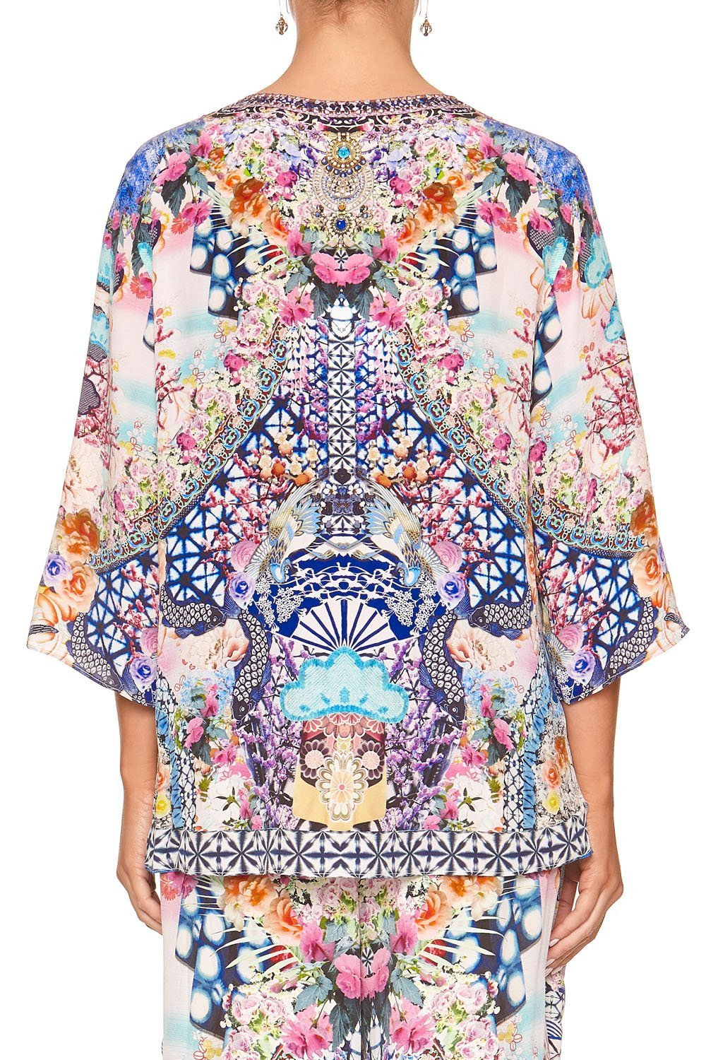 V-NECK OVERSIZED BLOUSE SHIBORI SHORES