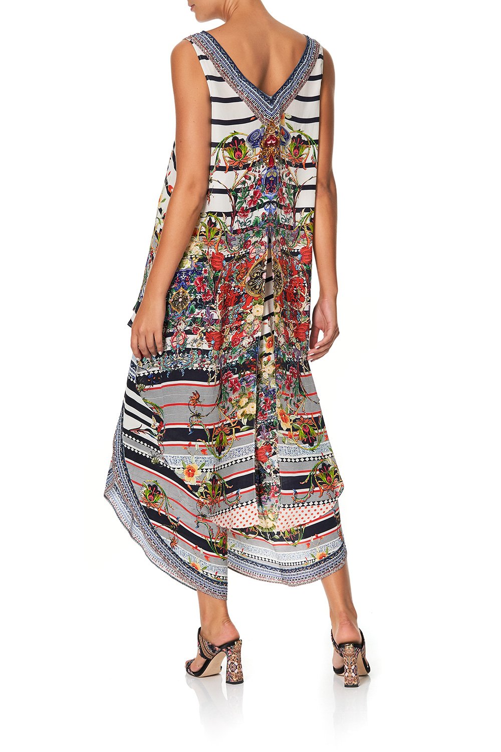 CAMILLA V NECK TOP WITH SPLIT BACK JOIE DE VIVRE