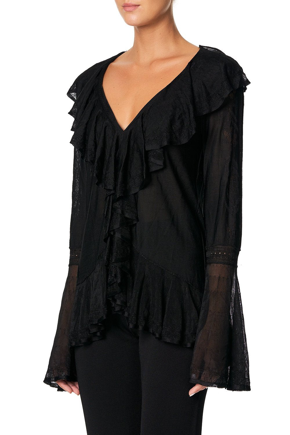 CAMILLA WATERFALL POINTELLE CARDI HAUTE PROVINCIAL