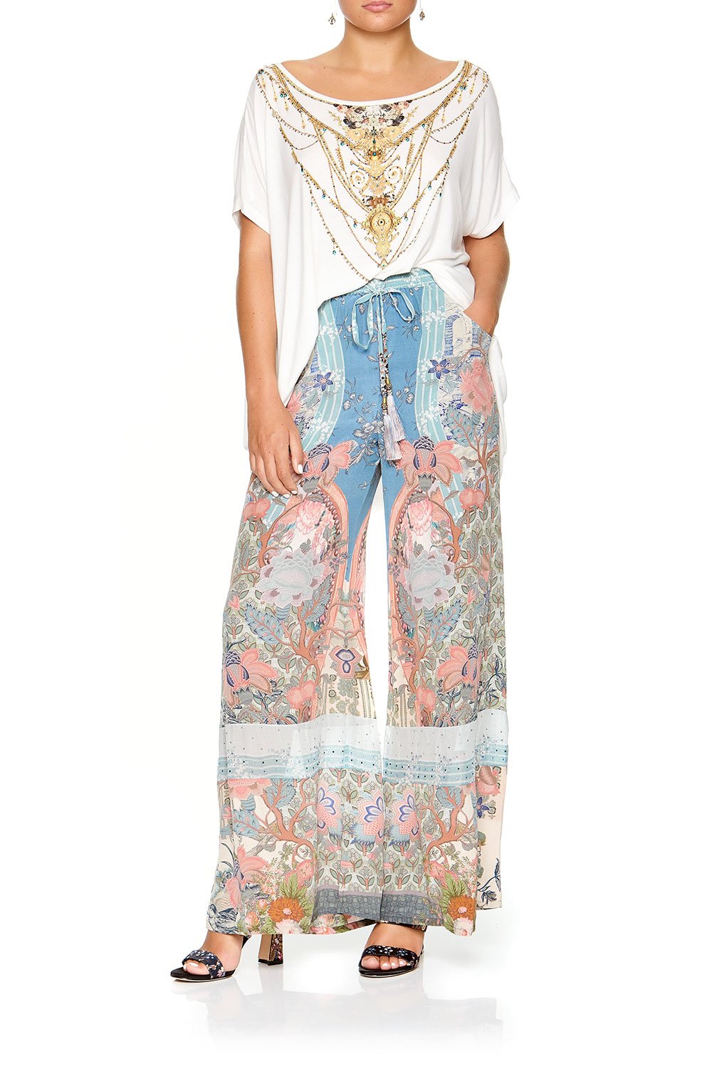 CAMILLA WIDE LEG DRAWSTRING WAIST PANT BLANCHES BLESSING