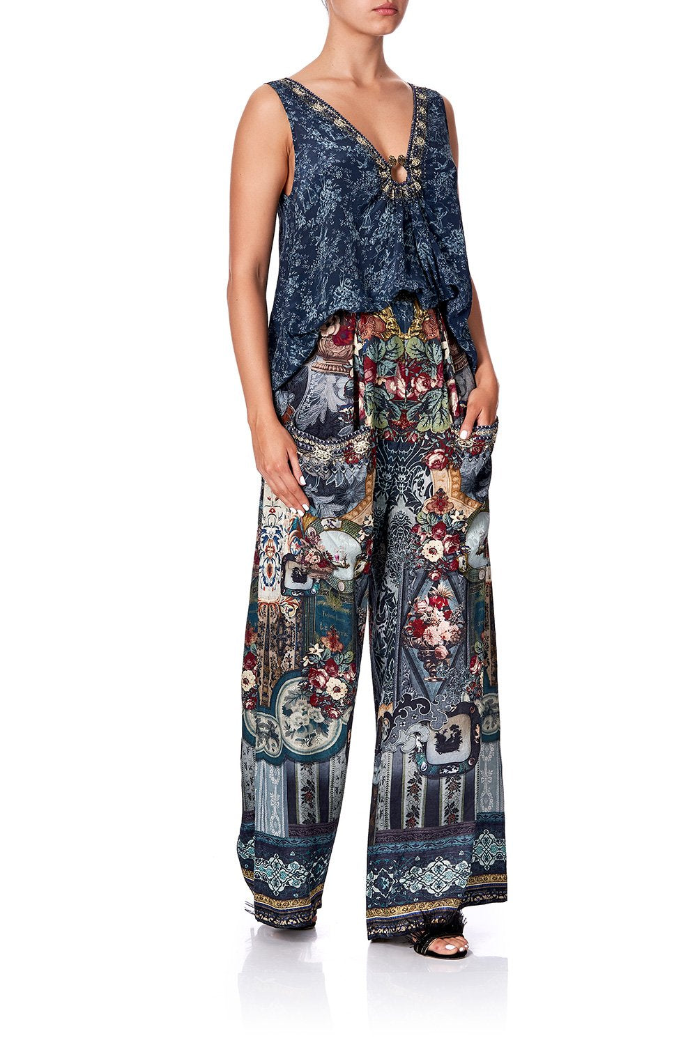 WIDE LEG TROUSER WITH FRONT POCKETS HOTEL BOHEME