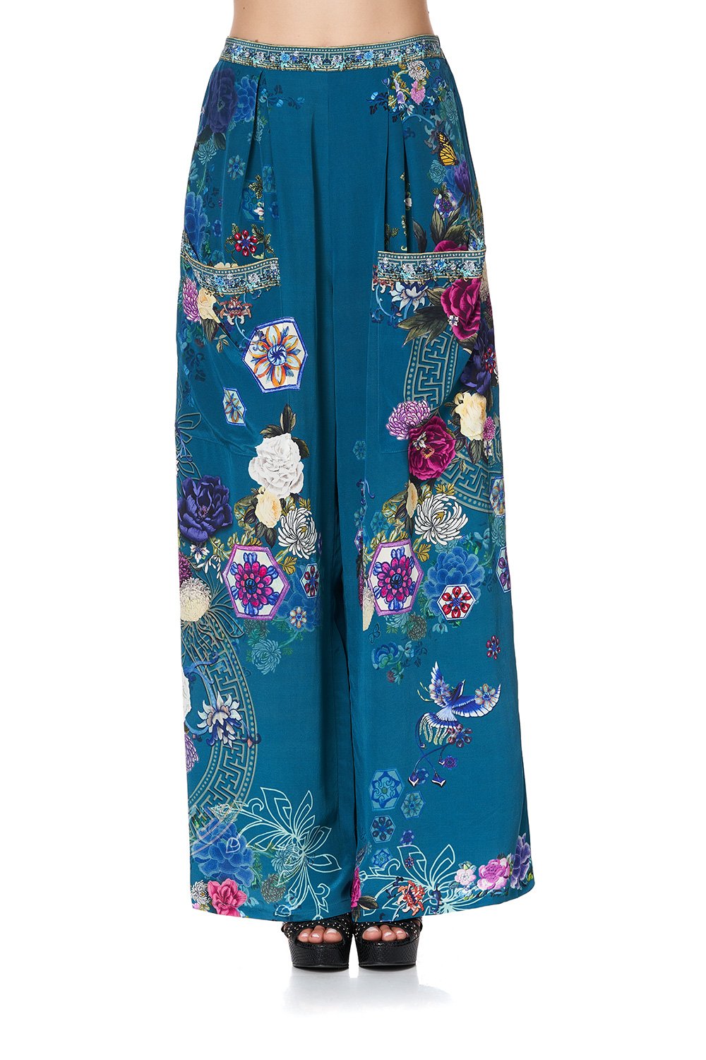 WIDE LEG TROUSER WITH FRONT POCKETS LUNAR GAZING – CAMILLA