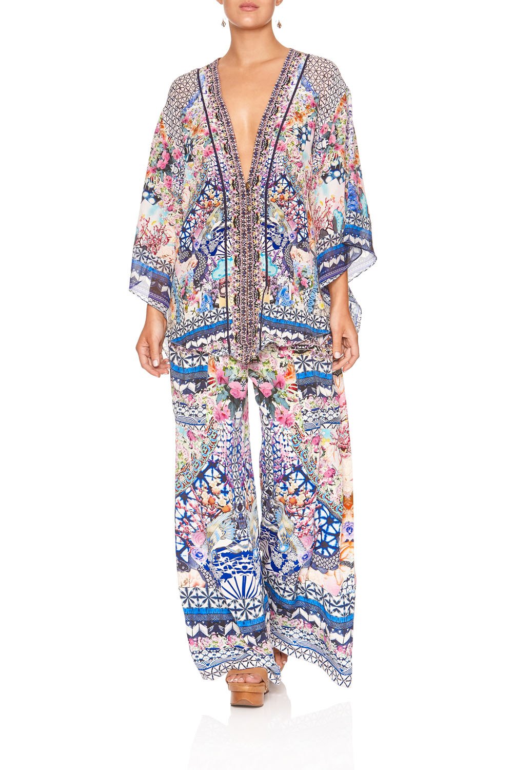 WIDE LEG TROUSER WITH POCKETS SHIBORI SHORES