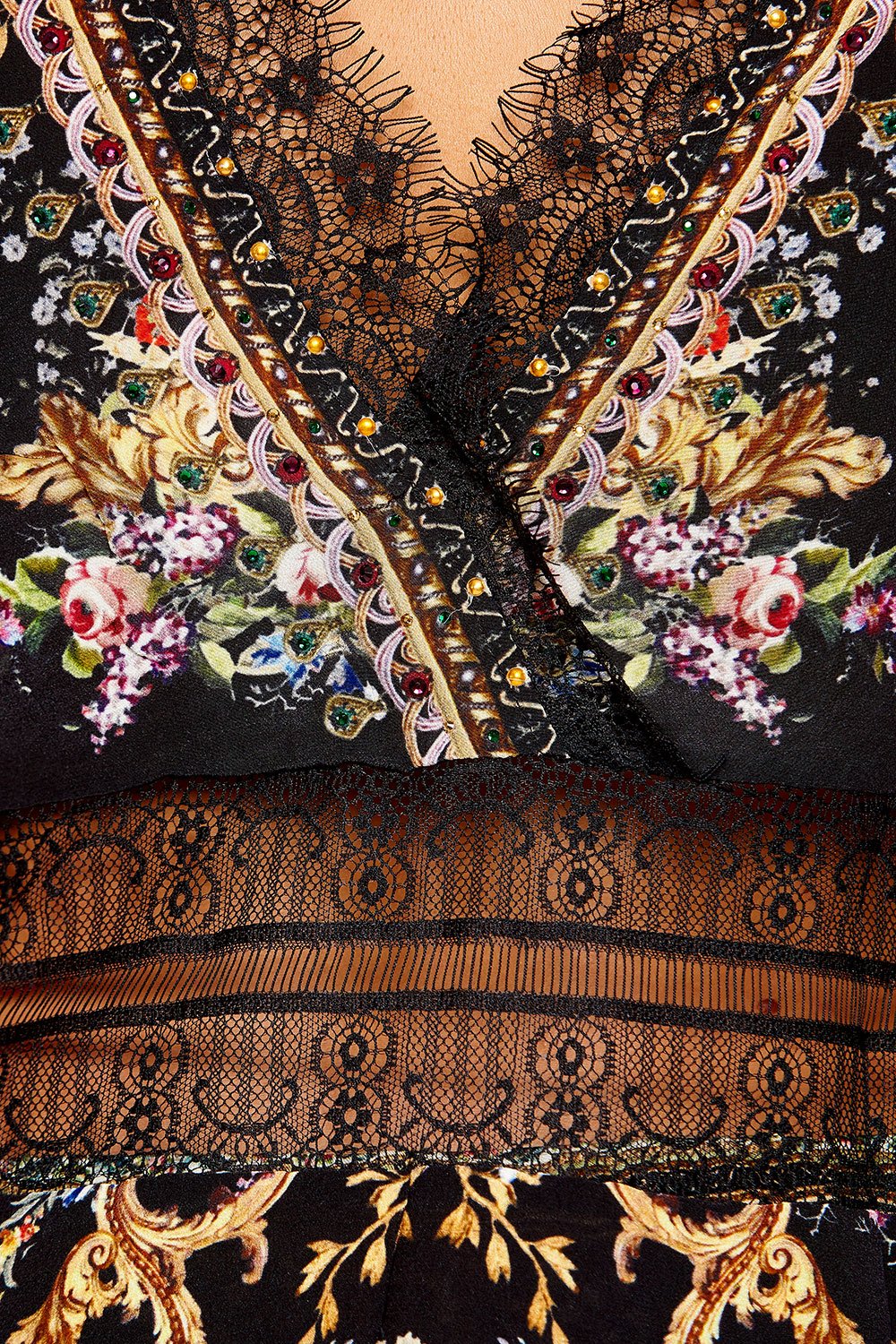 CAMILLA WIDE STRAP LACE CAMI FRIEND IN FLORA