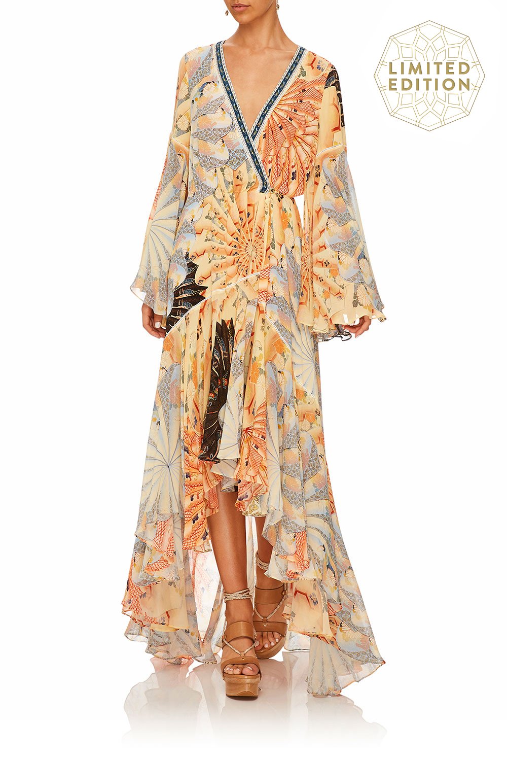 CAMILLA FOR THE FANS WRAP DRESS W BELLE SLEEVES