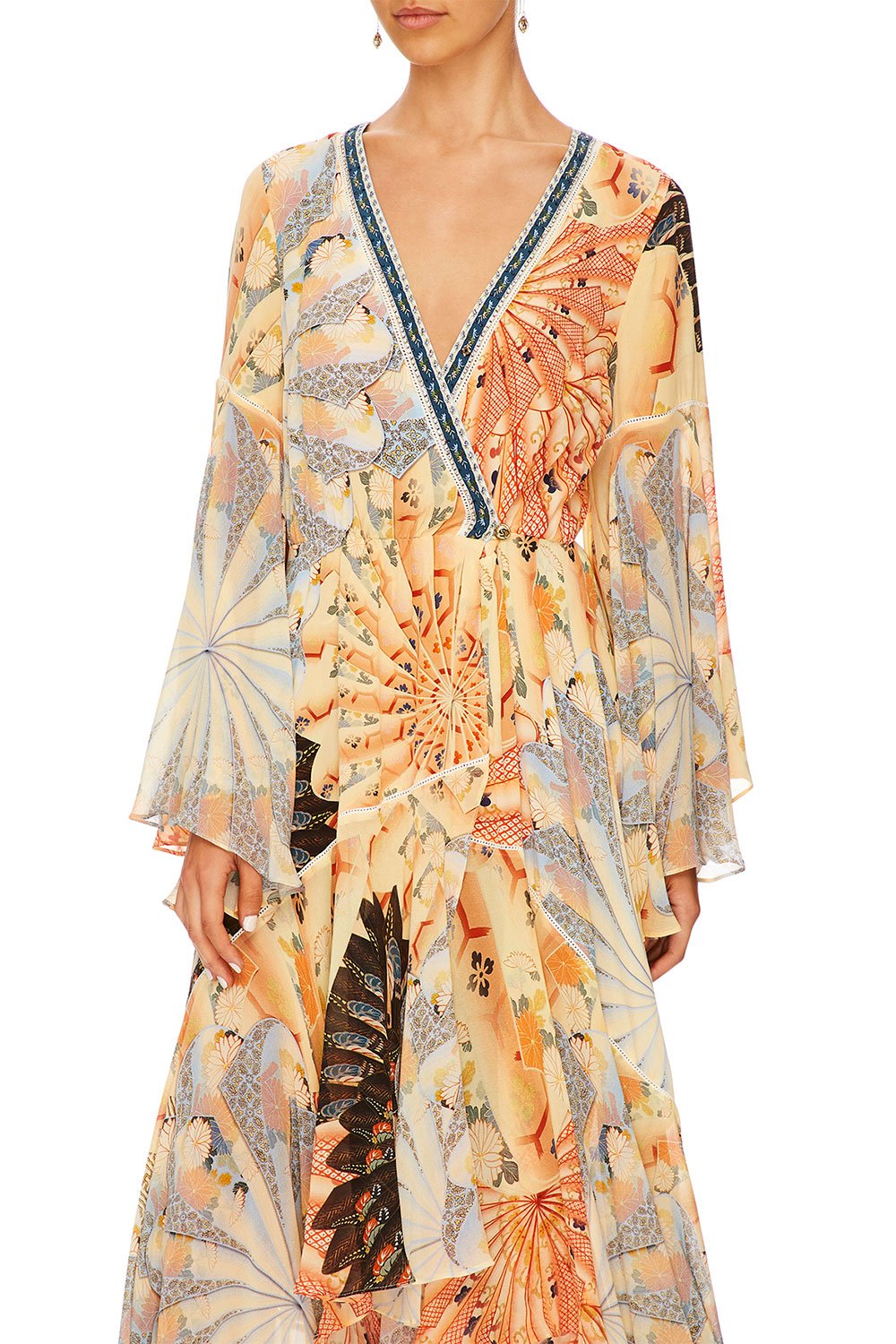 CAMILLA FOR THE FANS WRAP DRESS W BELLE SLEEVES
