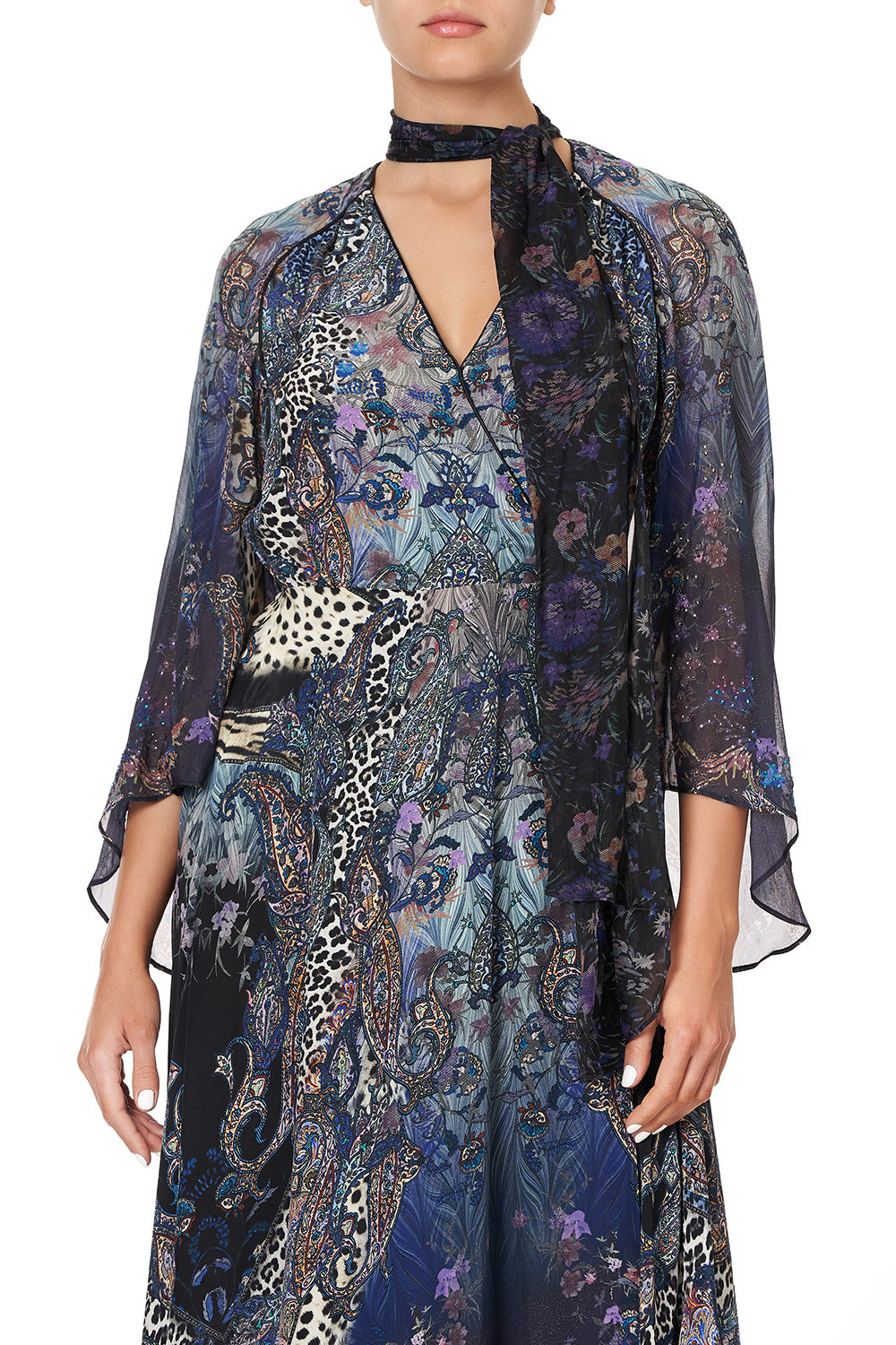 WRAP DRESS WITH NECK TIE FESTIVAL EXPRESS