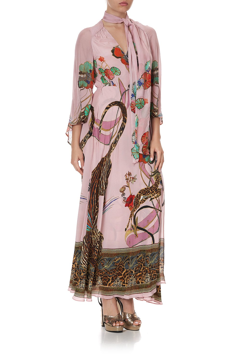 WRAP DRESS WITH NECK TIE ZIBA ZIBA