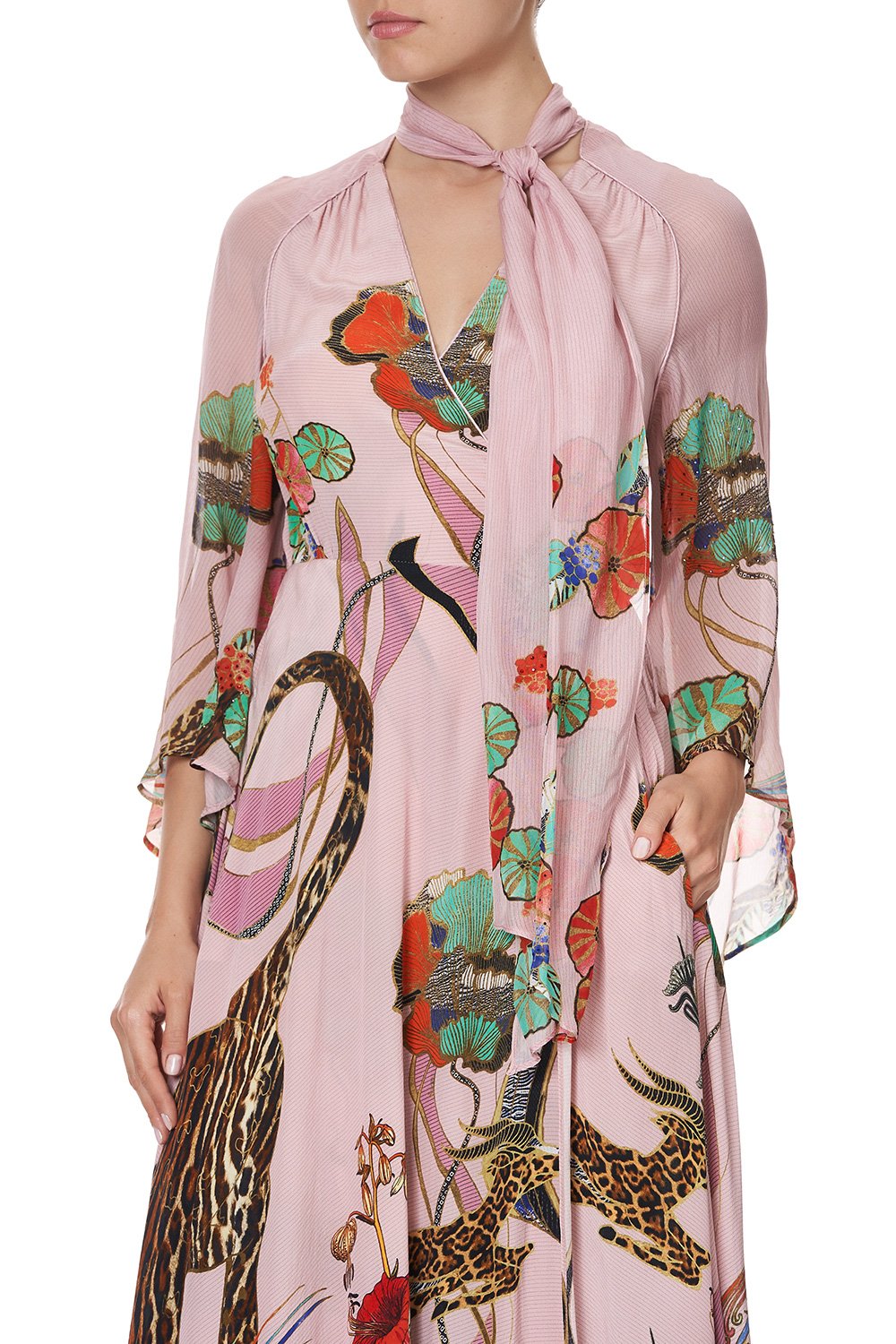 WRAP DRESS WITH NECK TIE ZIBA ZIBA