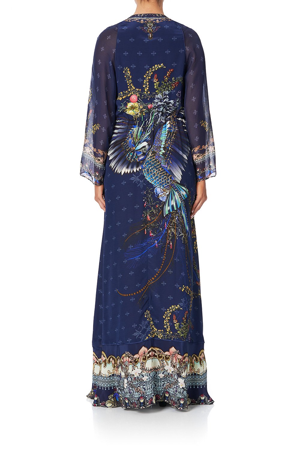 WRAP DRESS WITH PIPING DETAIL SOUTHERN TWILIGHT