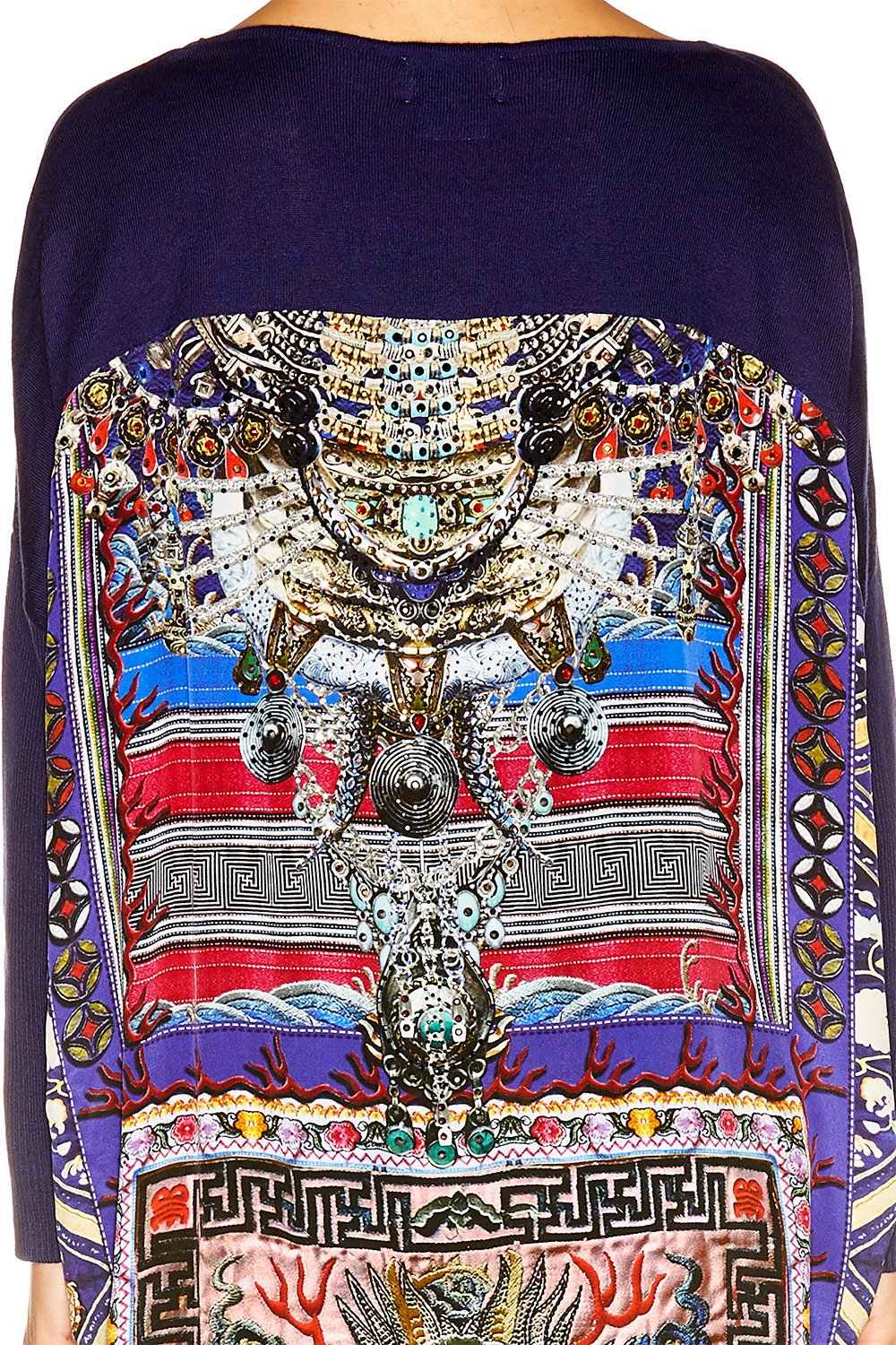 STITCH OF TIME LONG SLEEVE JUMPER W PRINT BACK