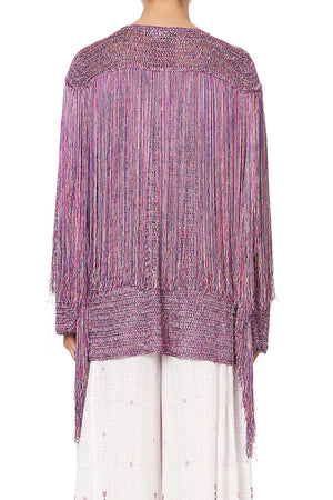 CROCHET LAYERING PIECE WITH LONG TASSELS TANAMI ROAD
